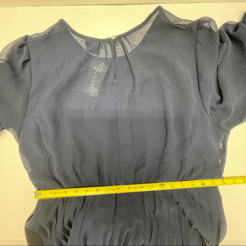 NWT City Chic Love Pleat Dress Long Sleeves Belted Navy Sz L 20 - Picture 12 of 16